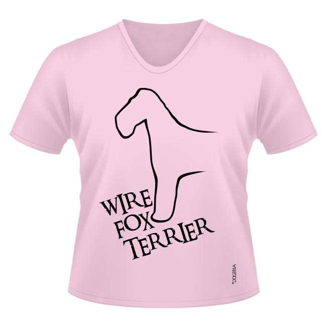 Wire Fox Terrier T-Shirts Women's V Neck Premium Cotton