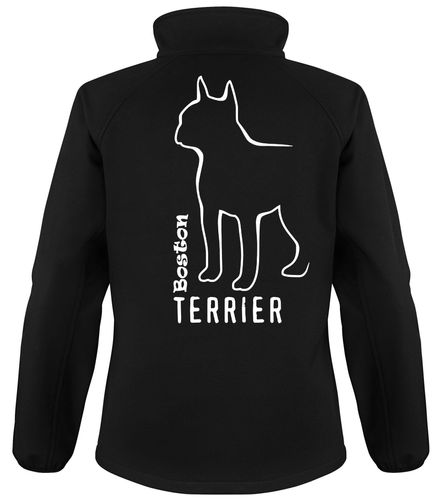 Boston Terrier Dog Breed Design Softshell Jacket Full Zipped Women's & Men's Styles