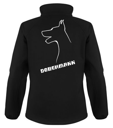 Dobermann Dog Breed Design Softshell Jacket Full Zipped Women's & Men's Styles