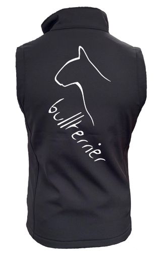 Bullterrier Dog Breed Design Softshell Gilet Full Zipped Women's & Men's Styles