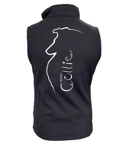 Collie (Rough) Dog Breed Design Softshell Gilet Full Zipped Women's & Men's Styles