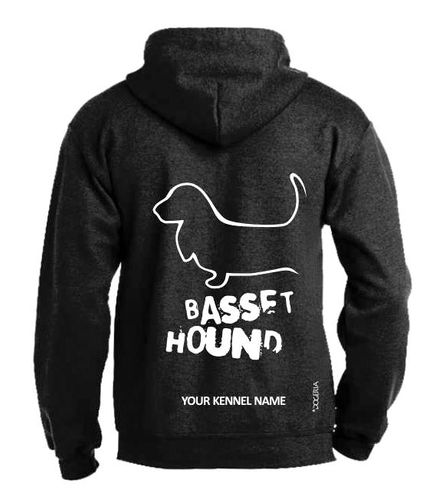 Basset Hound Dog Breed Design Pullover Hoodie Single Colour