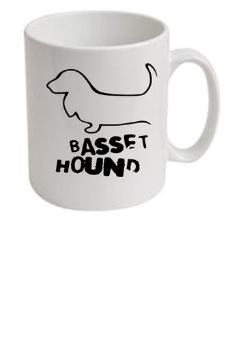Basset Hound Dog Breed Design Ceramic Mug
