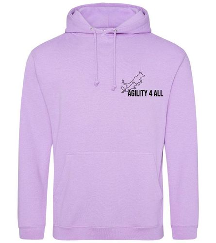 Agility 4 All - Official Clothing - Lavender Hoodie (Front with black printed logo)