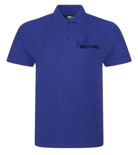 Agility 4 All Official Clothing - Purple Unisex Polo - Black Printed Logo