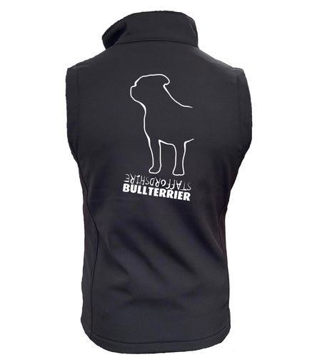 Unisex Staffordshire Bullterrier Softshell Jacket Black (White)