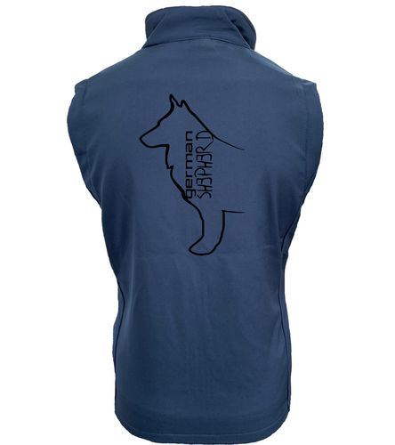 Female German Shepherd Softshell Gilet Navy-Navy (Black)