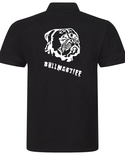 Unisex Bullmastiff (Head) Polo Shirt Black (White)
