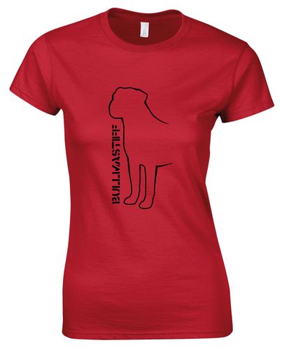 Female Bullmastiff (Standing) T-Shirt Red (Black)