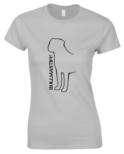 Female Bullmastiff (Standing) T-Shirt Sports Grey (Black)