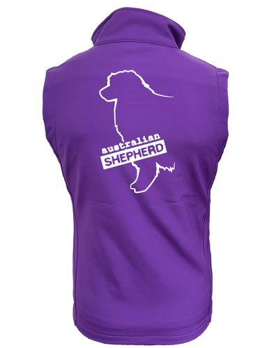 Unisex Australian Shepherd Softshell Jacket Purple (White)