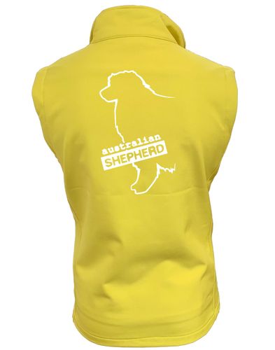 Unisex Australian Shepherd Softshell Jacket Yellow (White)