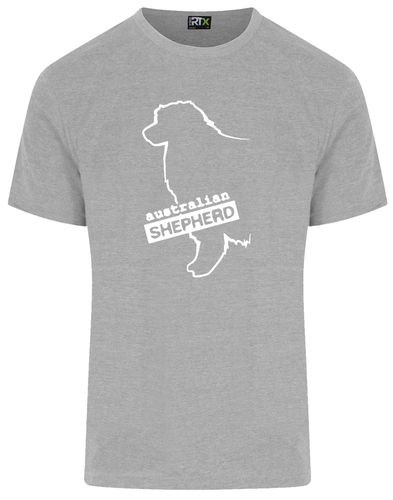 Unisex Australian Shepherd T-Shirt Heather Grey (White)