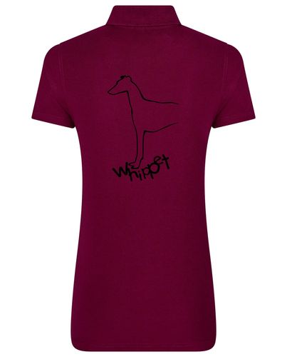 Female Whippet Polo Shirt Burgundy (Black)