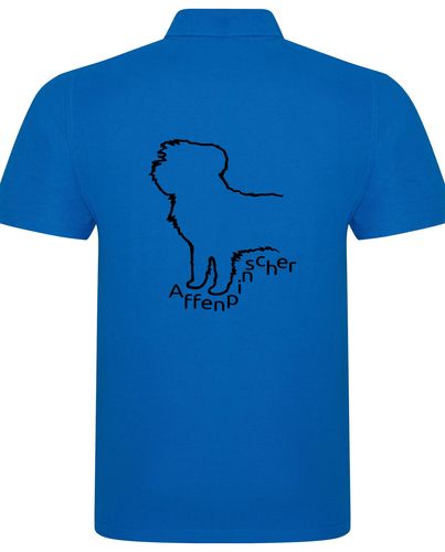 Unisex Affenpinscher Polo Shirt Sapphire Blue (Black)
