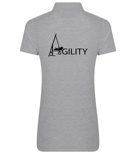 Female Agility Polo Shirt Heather Grey (Black)