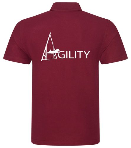 Unisex Agility Polo Shirt Burgundy (White)