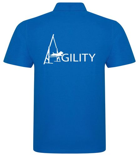 Unisex Agility Polo Shirt Sapphire Blue (White)