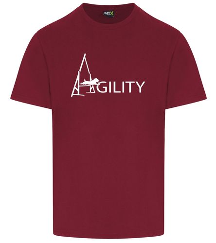 Unisex Agility Roundneck T-Shirt Burgundy (White)