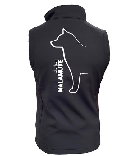Unisex Alaskan Malamute Softshell Jacket Black (White)