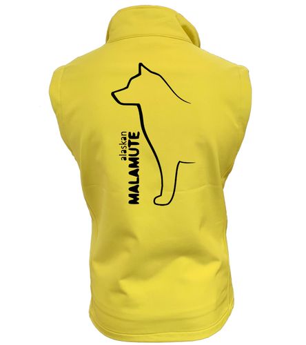 Unisex Alaskan Malamute Softshell Jacket Yellow (Black)