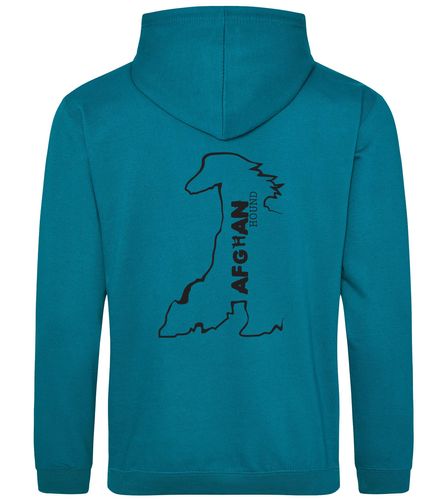 Unisex Afghan Hound Pullover Hoodie Jade (Black)