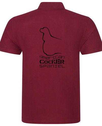 Unisex American Cocker Spaniel Polo Shirt Burgundy (Black)