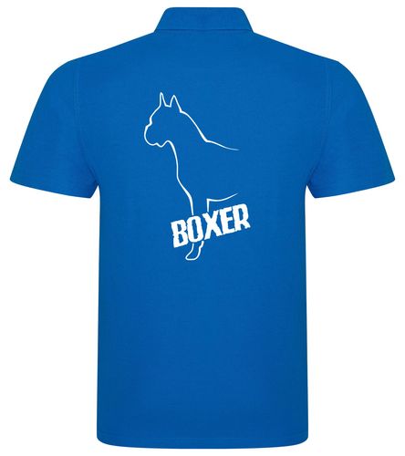 Unisex Boxer Ear Up Polo Shirt Sapphire Blue (White)