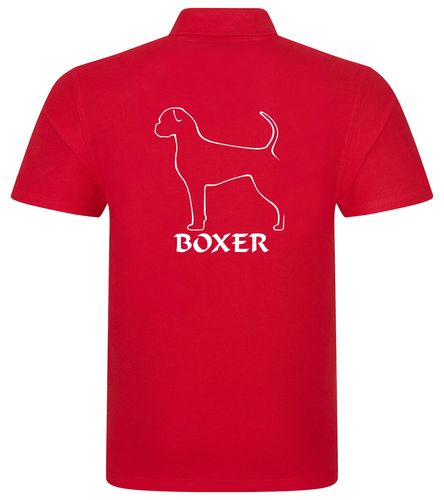 Unisex Boxer Ear Drop (2) Polo Shirt Red (White)