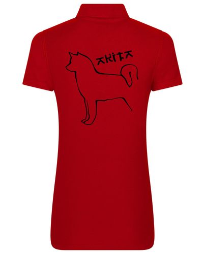 Female Akita Polo Shirt Red (Black)