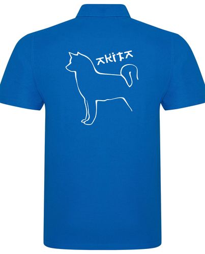 Unisex Akita Polo Shirt Sapphire Blue (White)