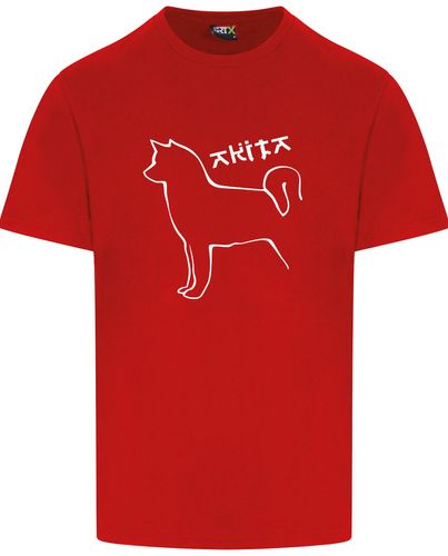 Unisex Akita Roundneck T-Shirt Red (White)