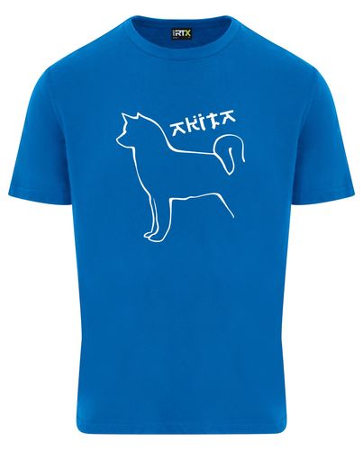 Unisex Akita Roundneck T-Shirt Sapphire Blue (White)