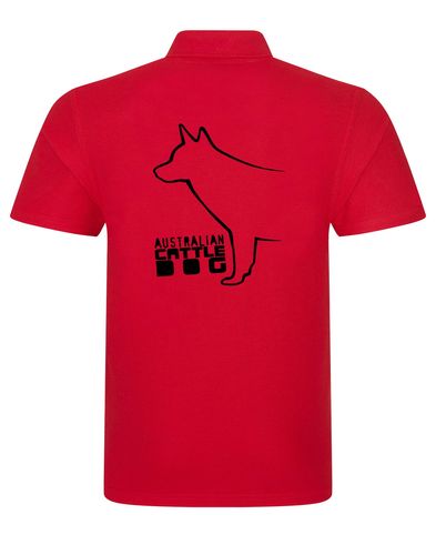 Unisex Australian Cattle Dog Polo Shirt Red (Black)