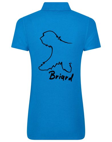 Female Briard Polo Shirt Sapphire Blue (Black)