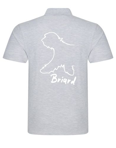 Unisex Briard Polo Shirt Heather Grey (White)