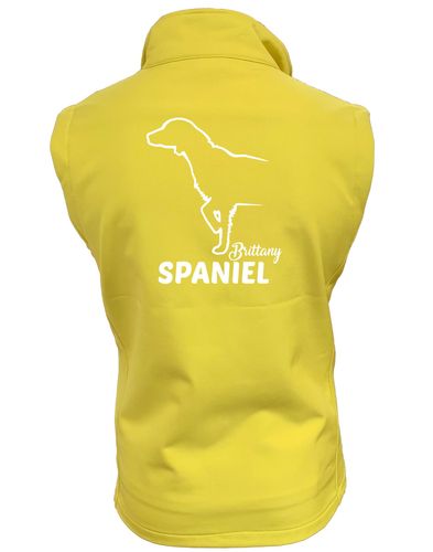 Female Brittany Spaniel Softshell Gilet Yellow (White)