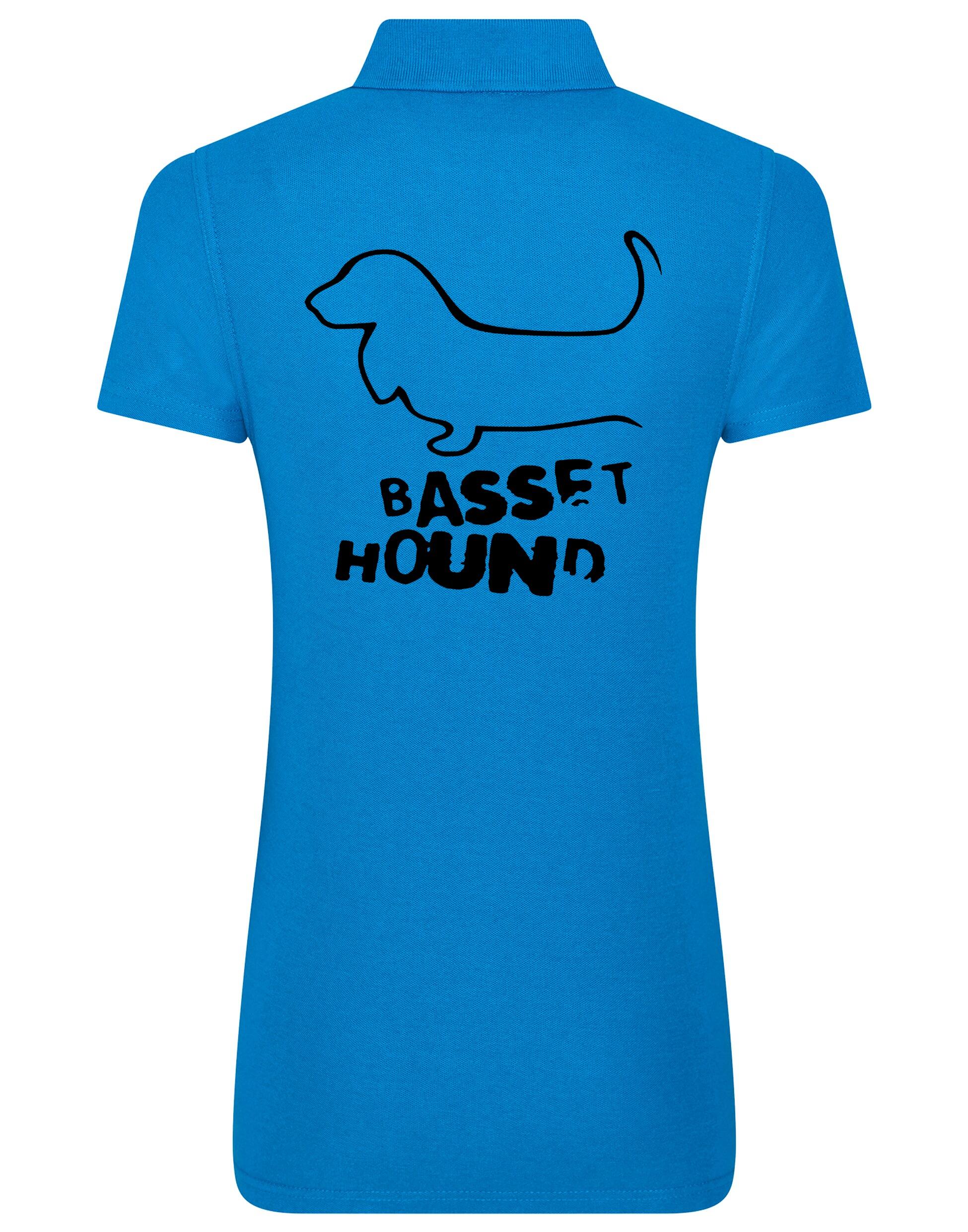 Women’s Cotton Polo with Basset Hound Dog Breed Design – A Must-Have for Basset Hound Enthusiasts