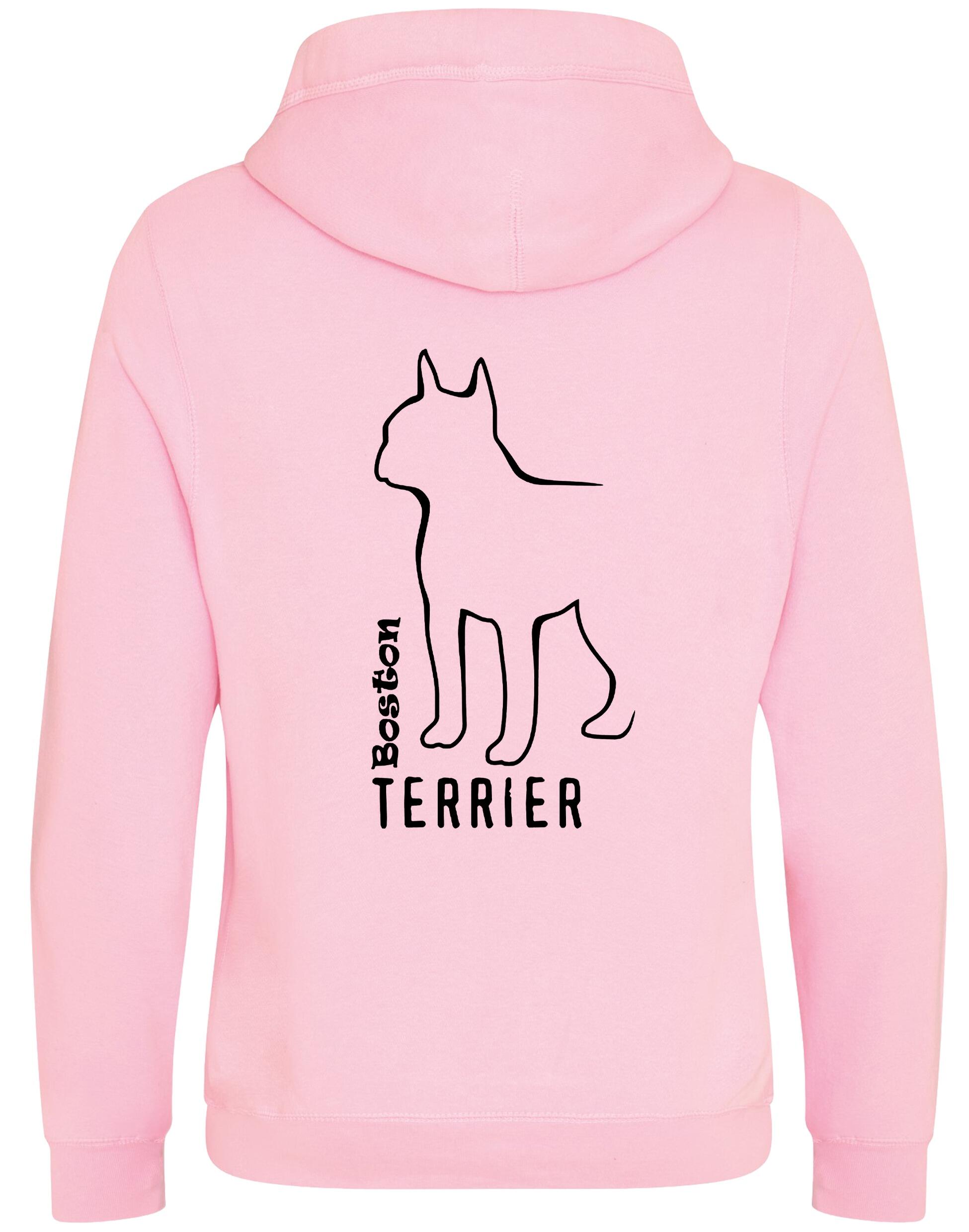 Unisex Crossneck Pullover Hoodie with Boston Terrier Dog Breed Design