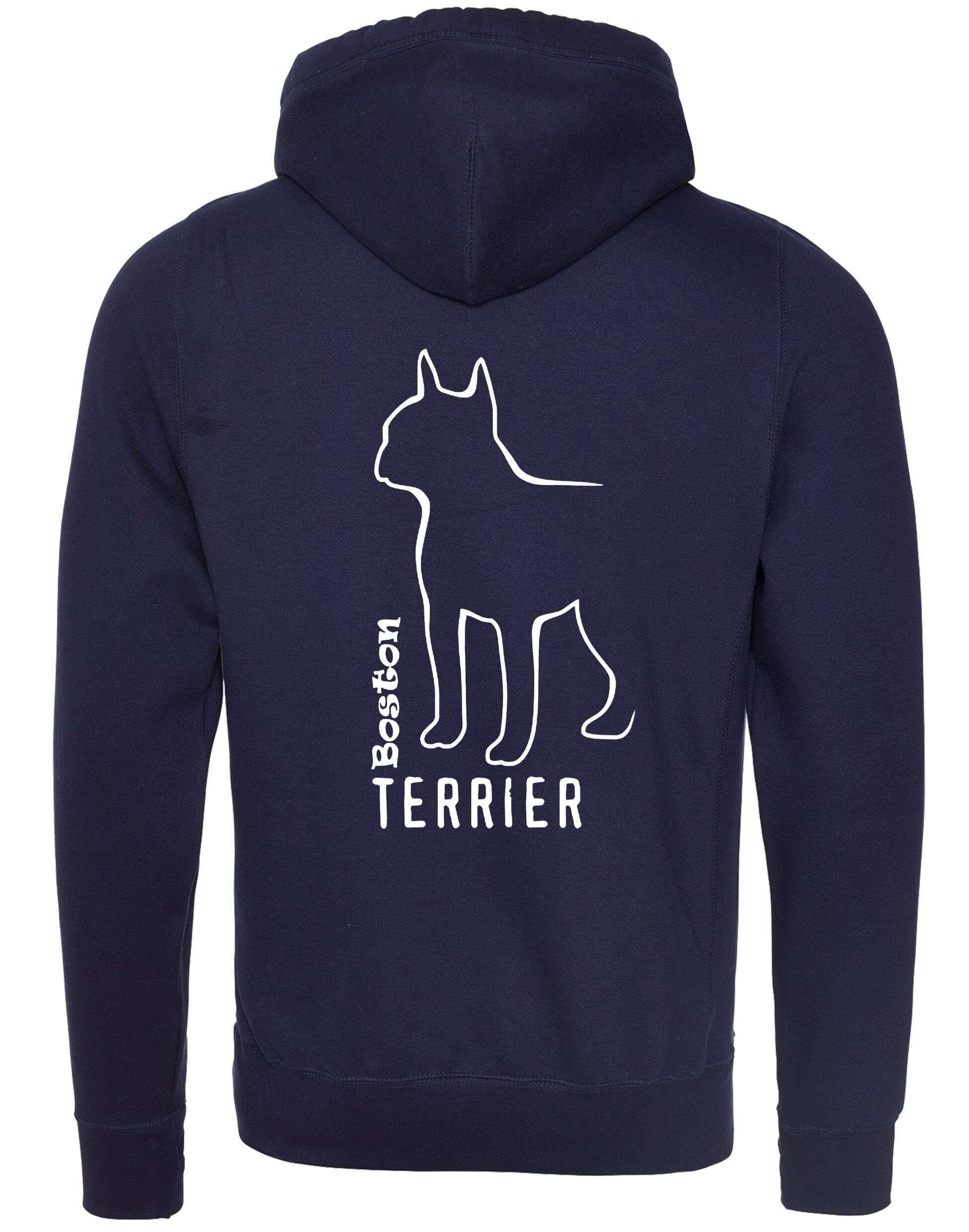 Unisex Crossneck Pullover Hoodie with Boston Terrier Dog Breed Design