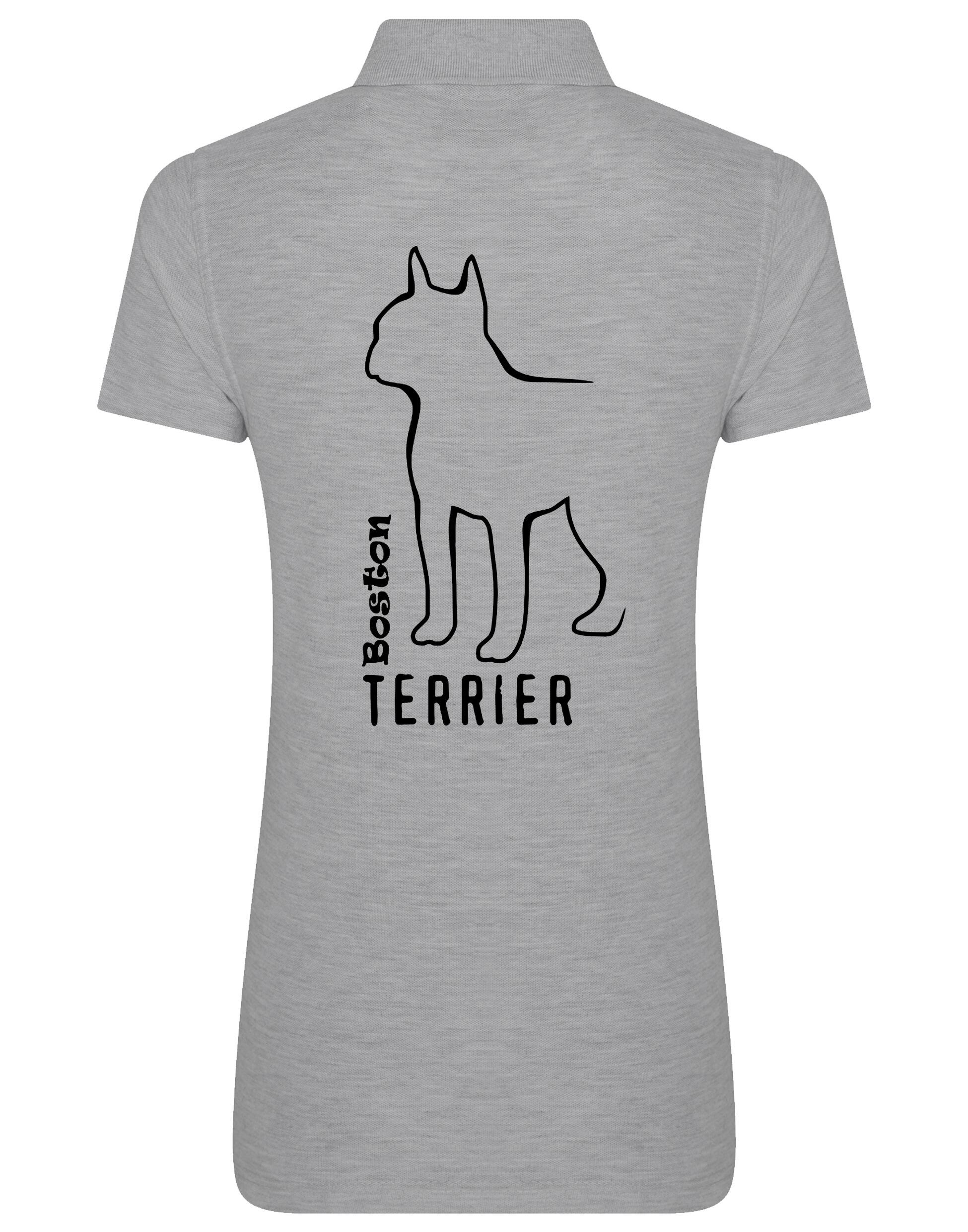 Women’s Cotton Polo with Boston Terrier Dog Breed Design – A Must-Have for Boston Terrier Enthusiasts