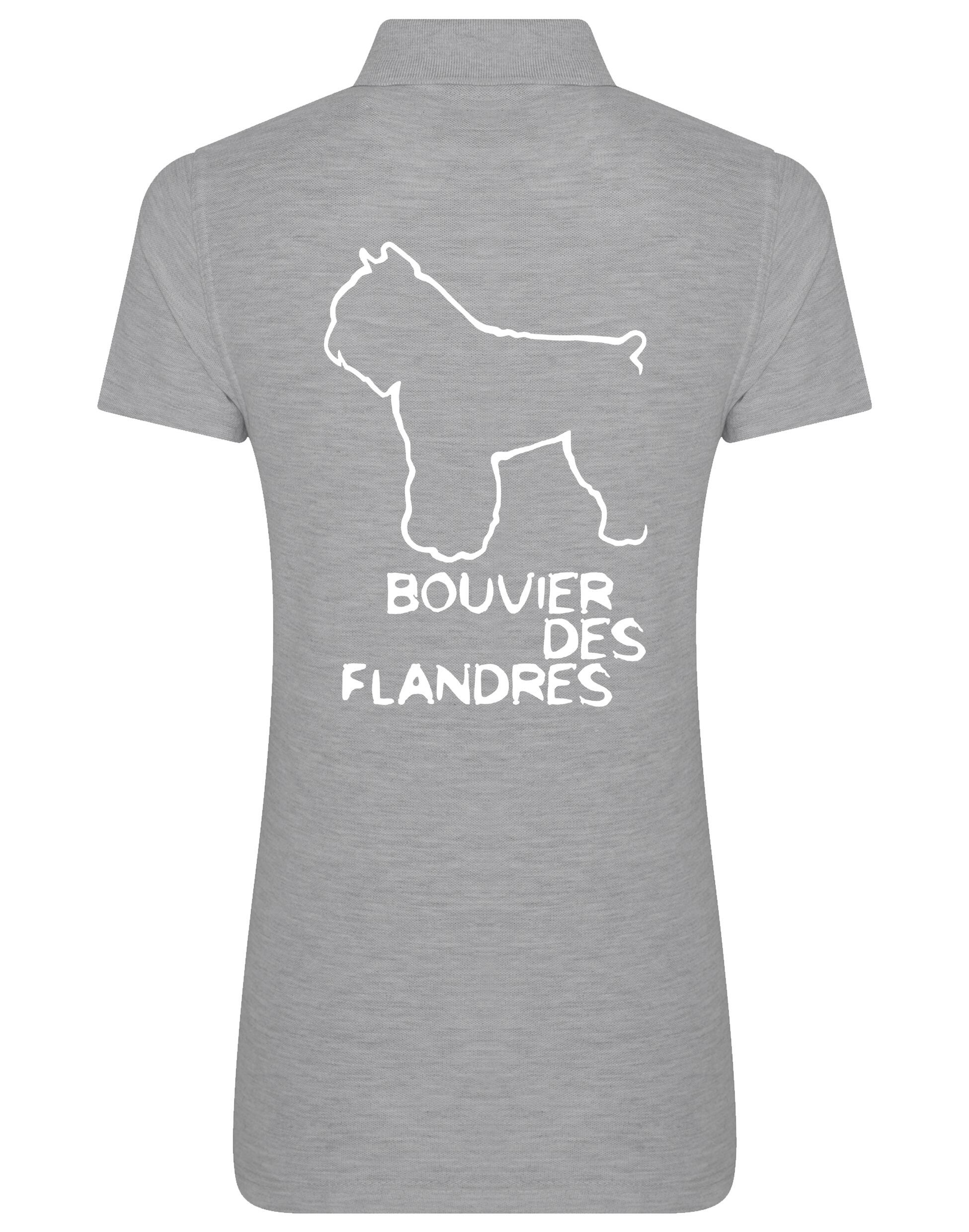 Women’s Cotton Polo with Bouvier des Flandres Dog Breed Design – For Bouvier des Flandres Enthusiasts