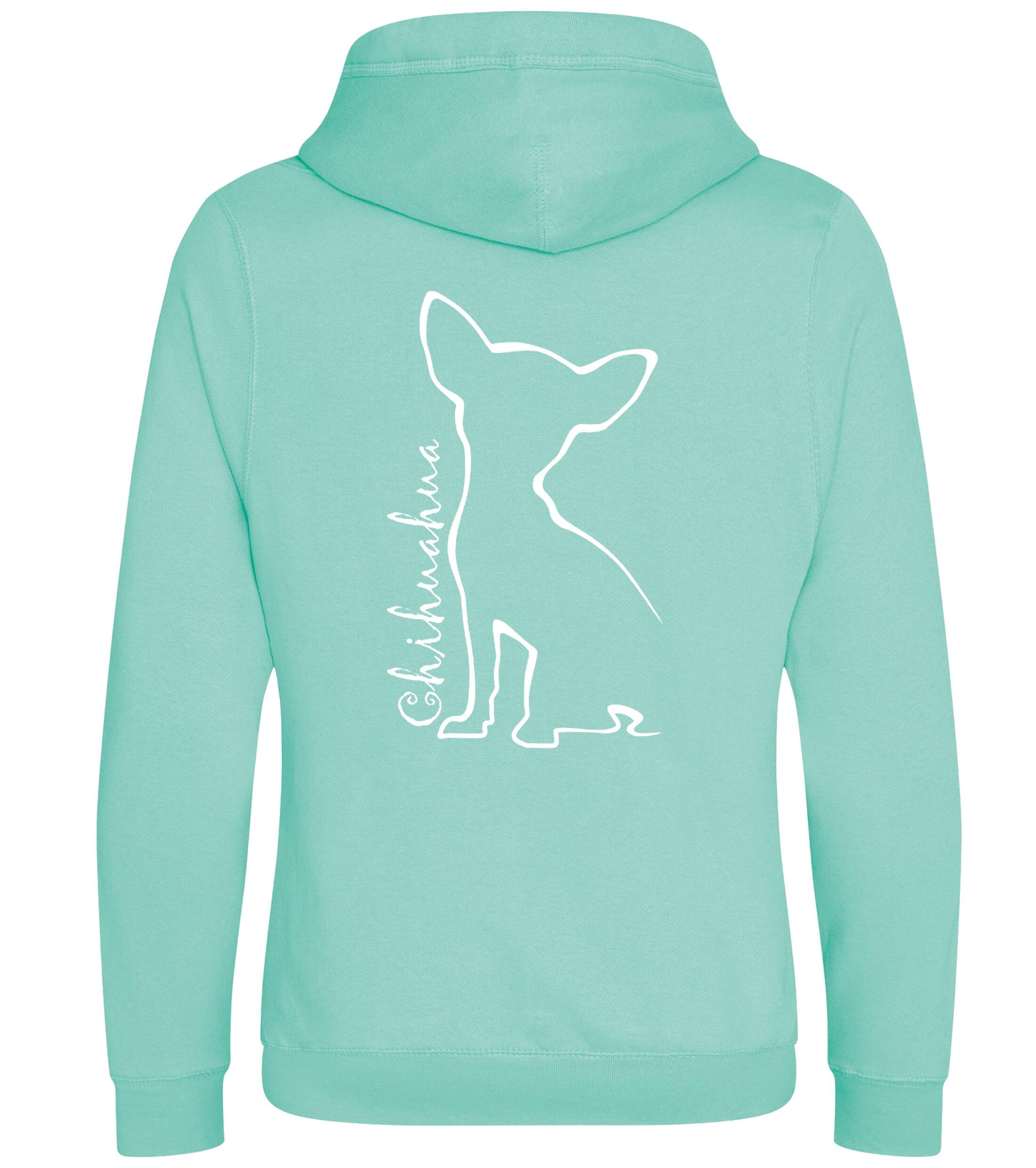 Unisex Crossneck Pullover Hoodie with Chihuahua Outline Design – A Must-Have for Chihuahua Fans