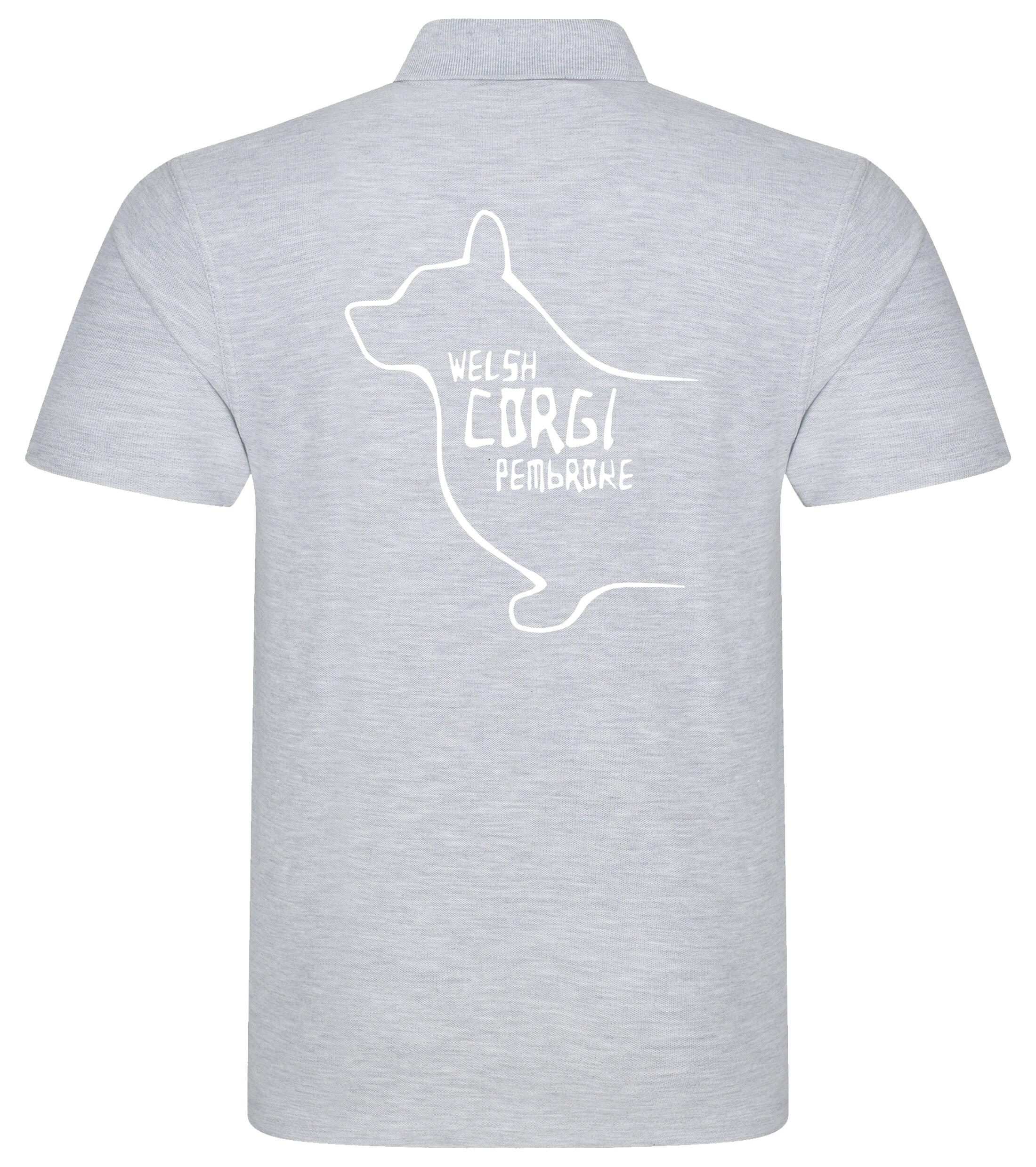 Unisex Cotton Polo with Corgi Pembroke (Welsh) Dog Breed Design – A Stylish Choice for Corgi Lovers
