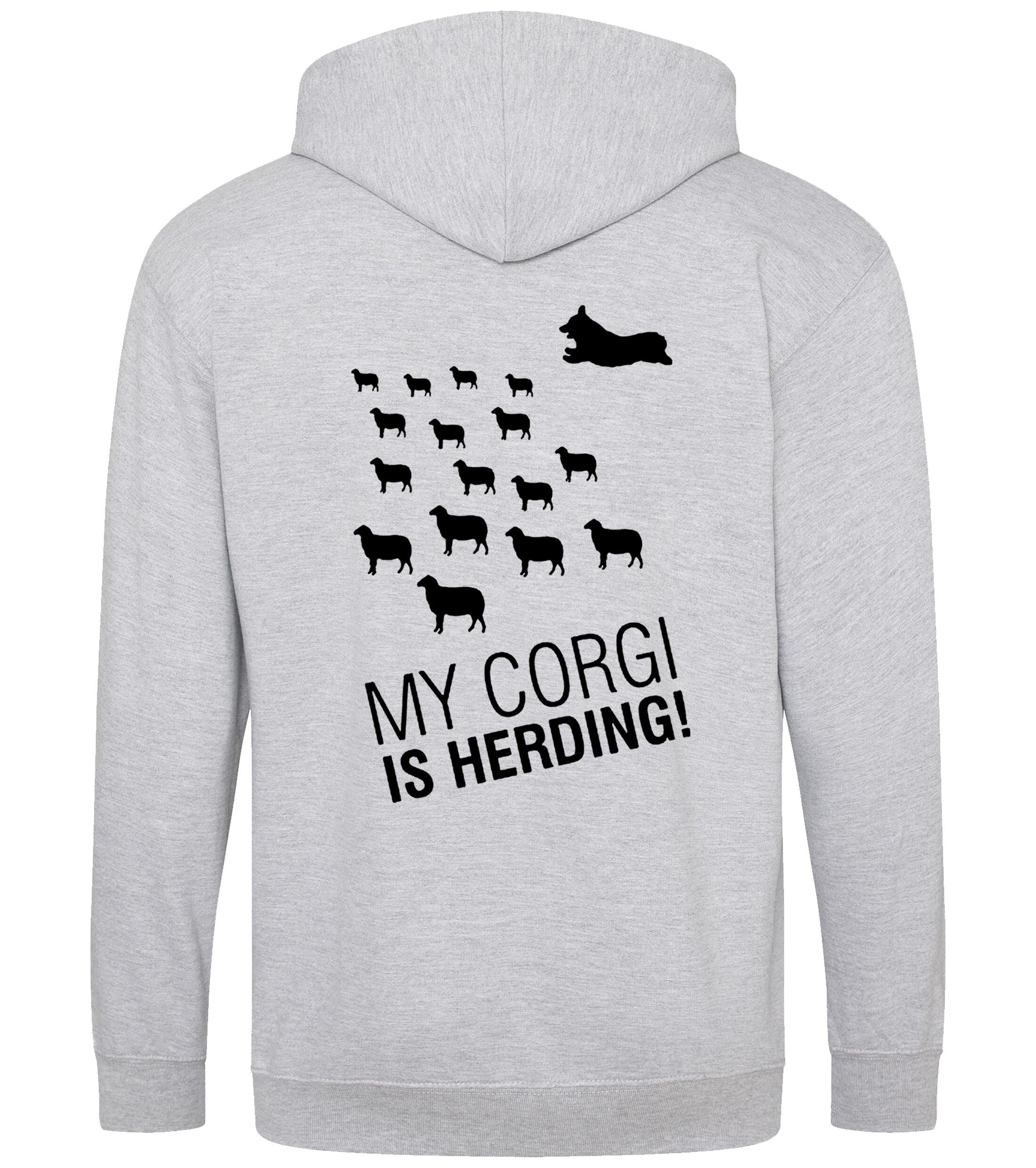 Zipped Hoodie with Corgi Herding Dog Breed Design – Stylish Comfort for Corgi Herding Enthusiasts