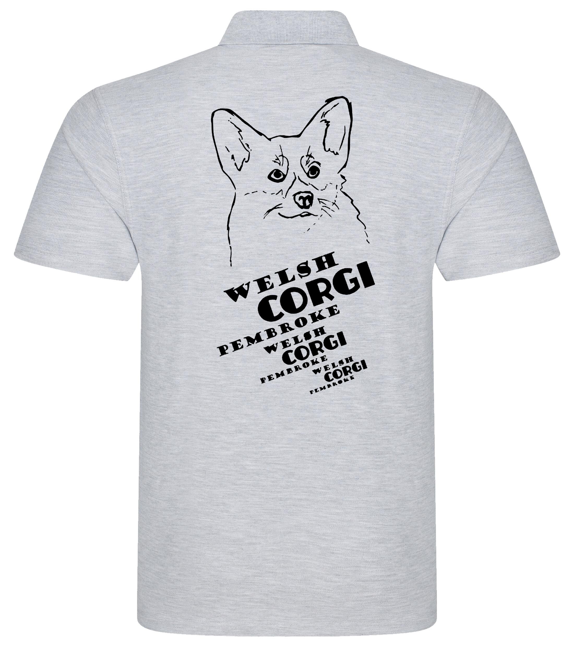 Unisex Cotton Polo with Corgi Pembroke (Face) Dog Breed Design – Versatile Style for Corgi Lovers