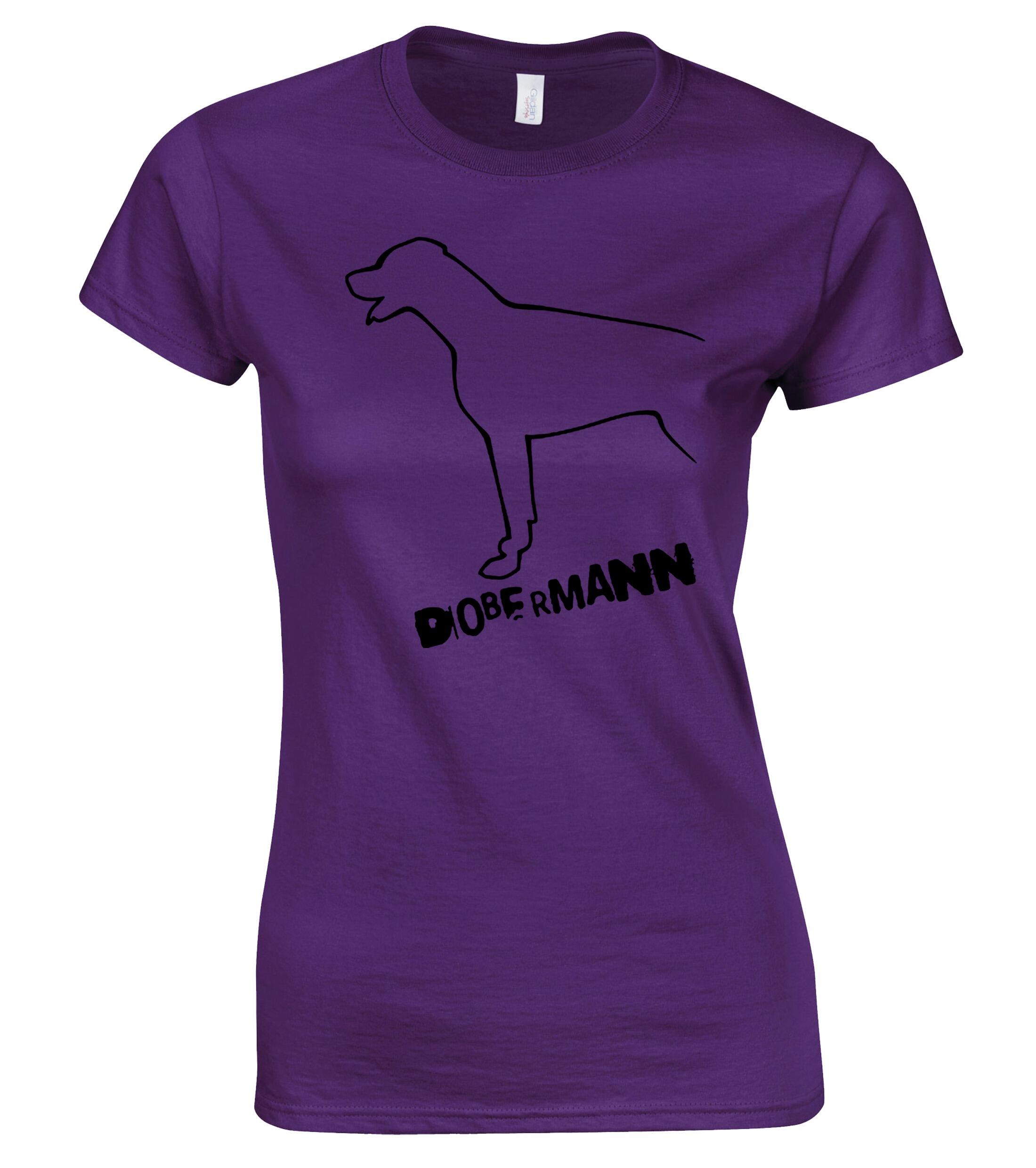 Dobermann (Outline) Women’s Roundneck T-Shirt – Celebrate Your Passion in Style