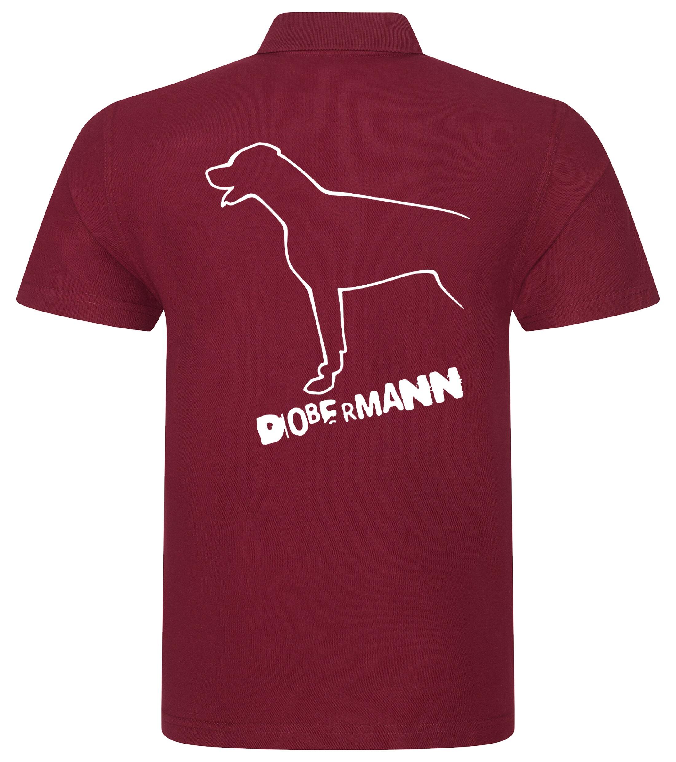 Dobermann (Outline) Unisex Cotton Polo – Classic Style for Dobermann Enthusiasts