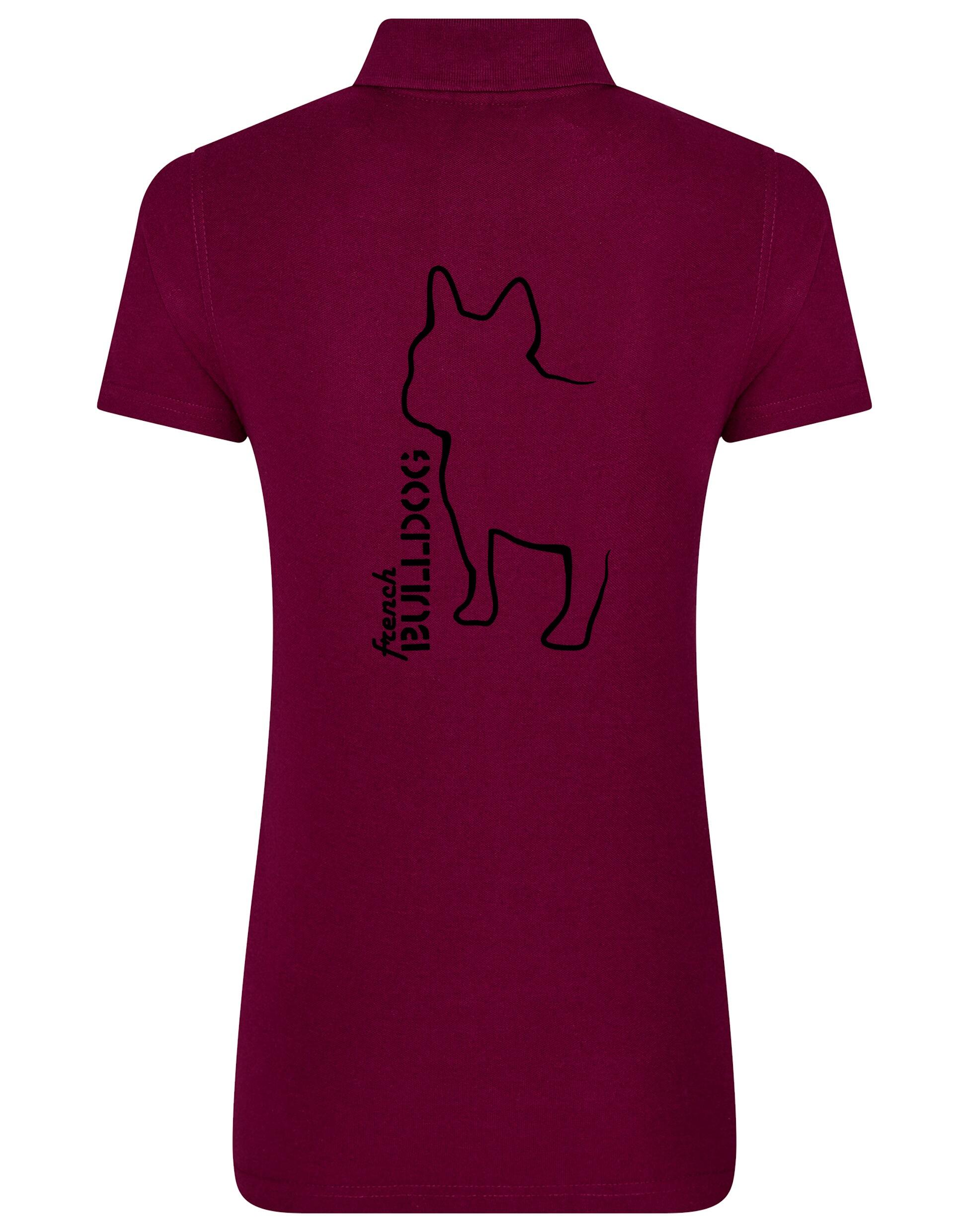 Women’s Cotton Polo with French Bulldog (Outline) Design – Elegance Meets Frenchie Pride
