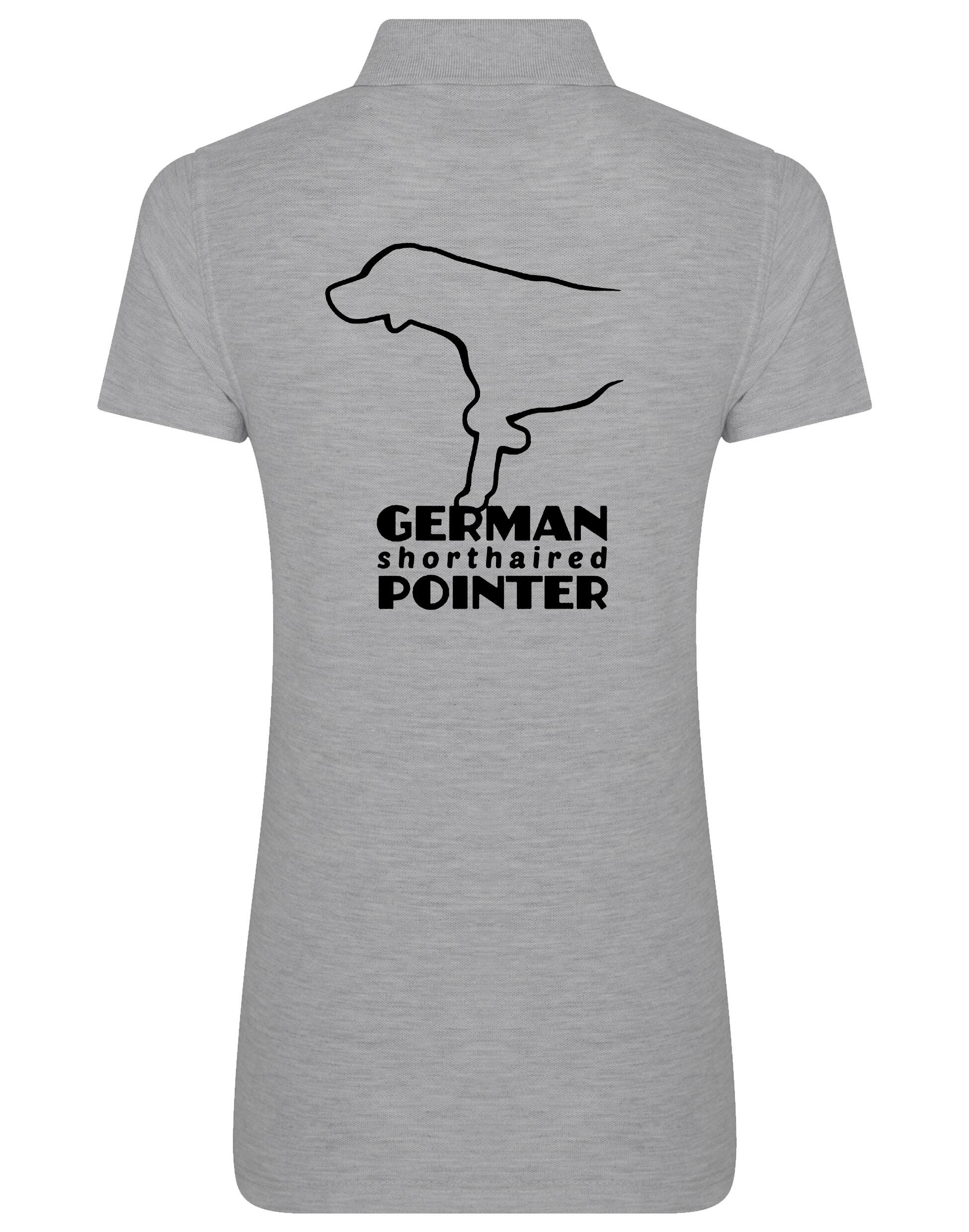 Women’s Cotton Polo with German Shorthaired Pointer Design – Elegant Apparel for Pointer Fans